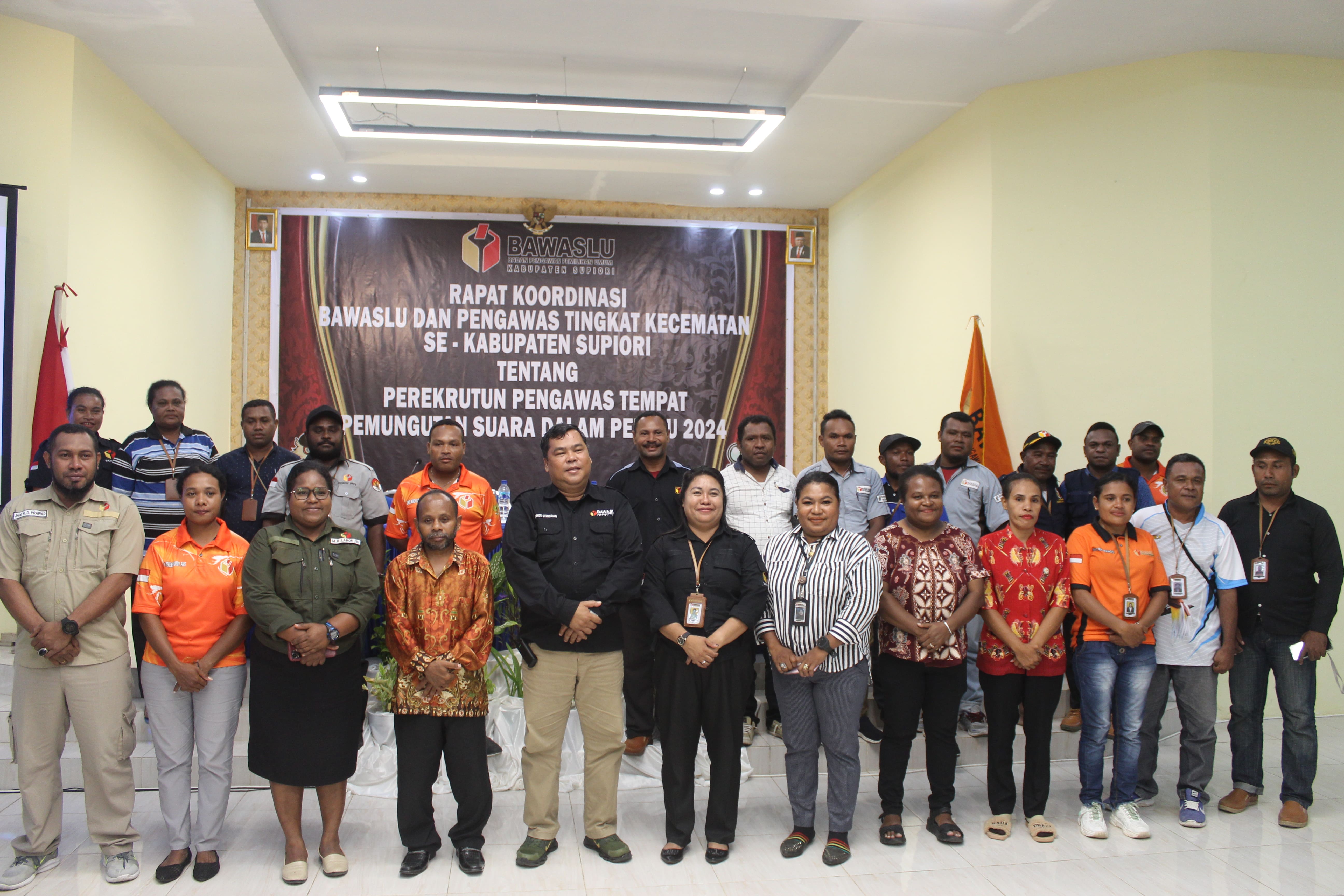 Bawaslu Supiori Gelar, Rakor Persiapan Rekrutmen PTPS Tahun 2024
